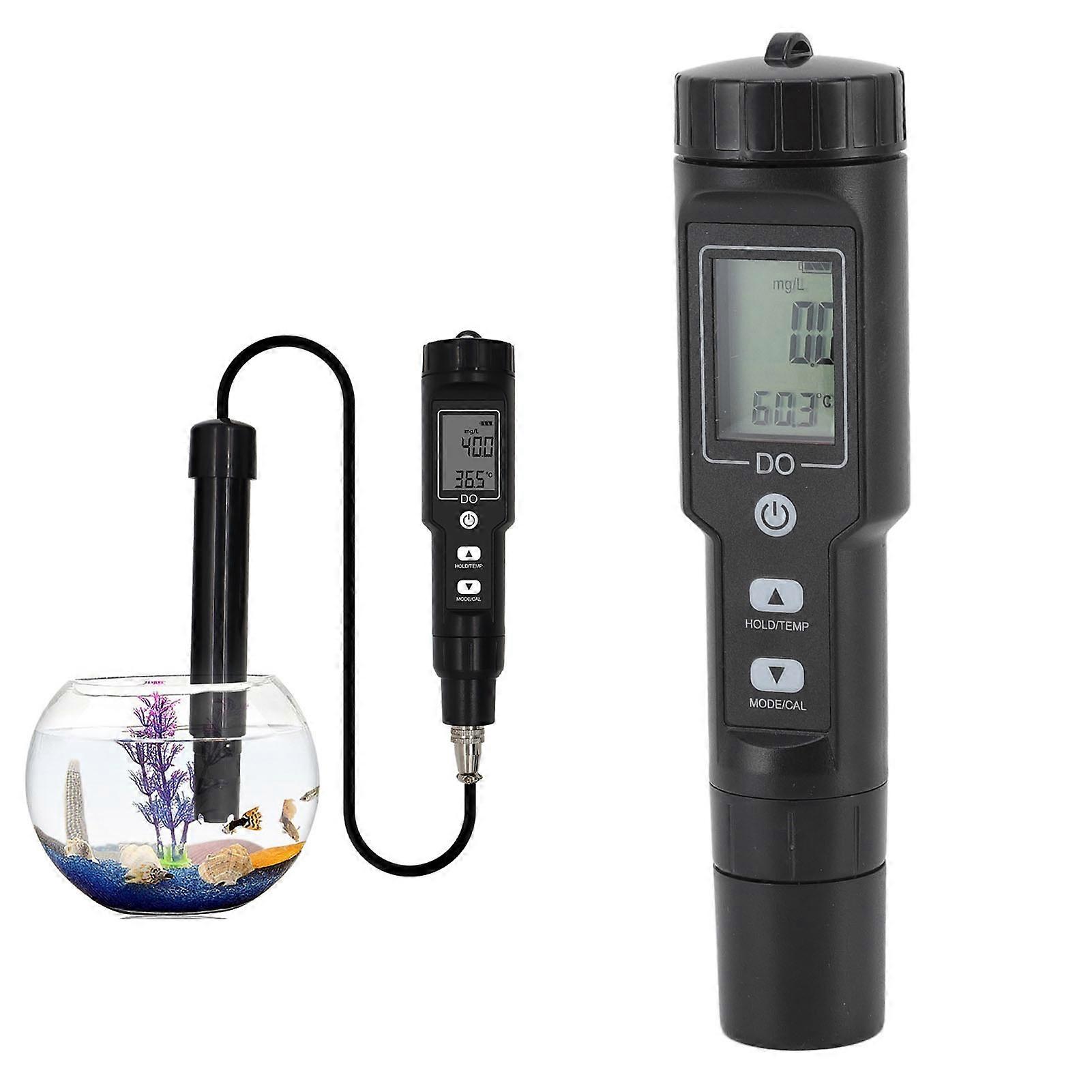Dissolved Oxygen Meter Detachable Probe Digital Screen Display Dissolved Oxygen Sensor For Aquarium Experiment Research Without Backlit 