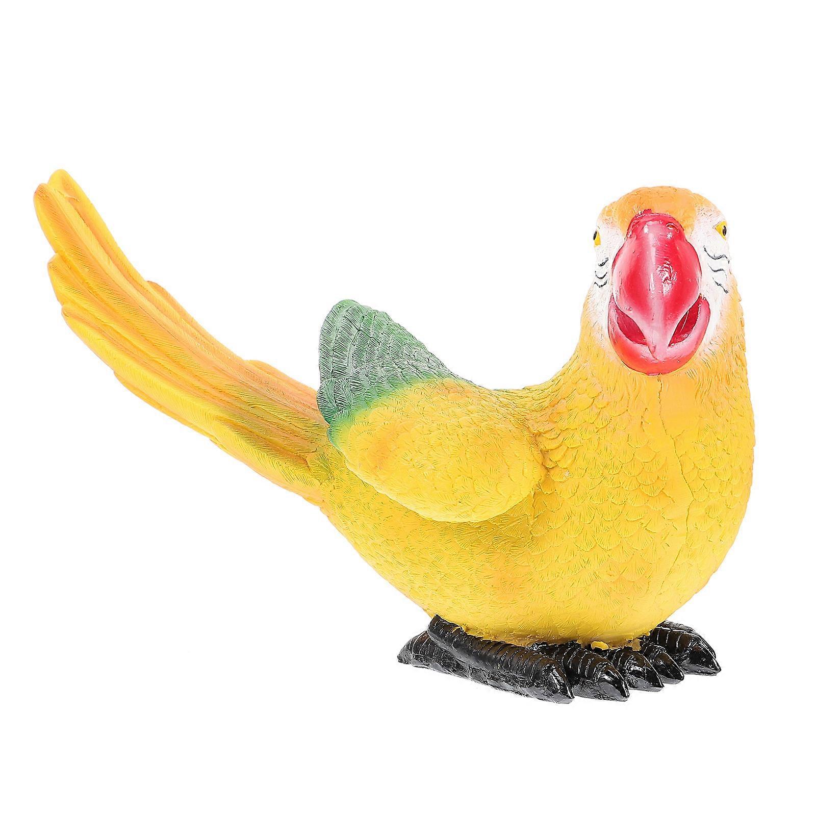 Lifelike Parrot Model for Decor Made of Resin in Yellow Color Great for Garden and Party Decoration