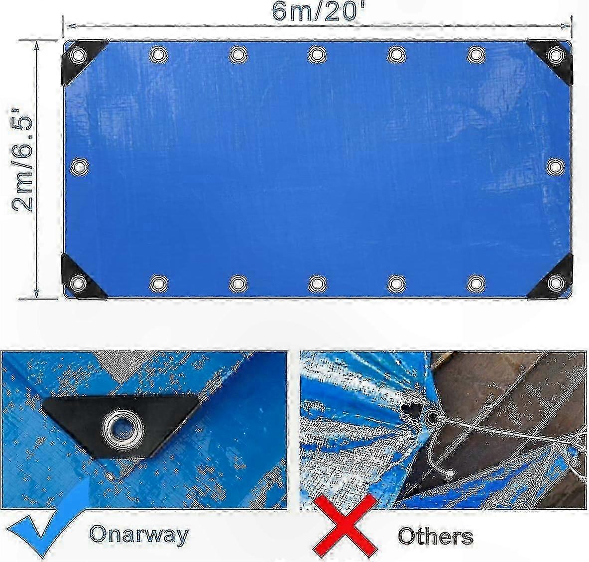Tarpaulin 2M X 6M Thicken Tarpaulin Waterproof ALmi Heavy Duty 110Gsm with ALmi Reinforced
