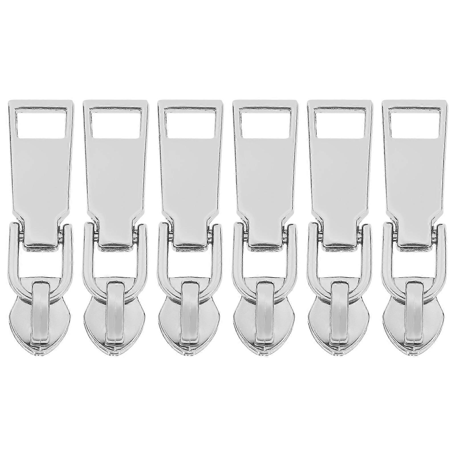 Zinc Alloy Zipper Pullers for DIY Use Silver 10 Pieces 1.57 Inches