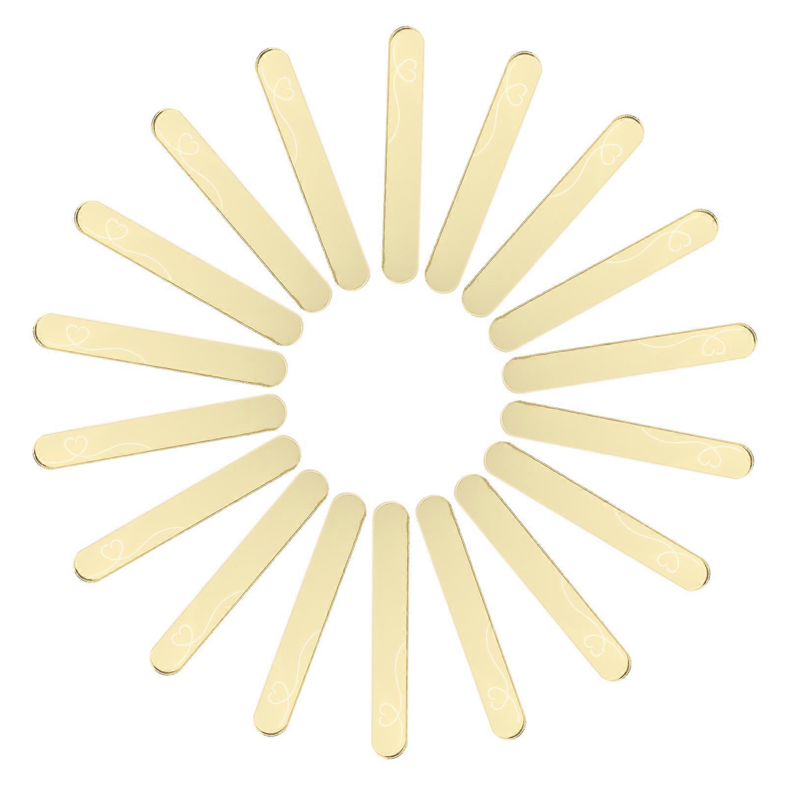Popsicle Craft Sticks 20Pack Light Yellow Color Heart-shaped Mark Essential For DIY Projects And Cake Decoration Activities