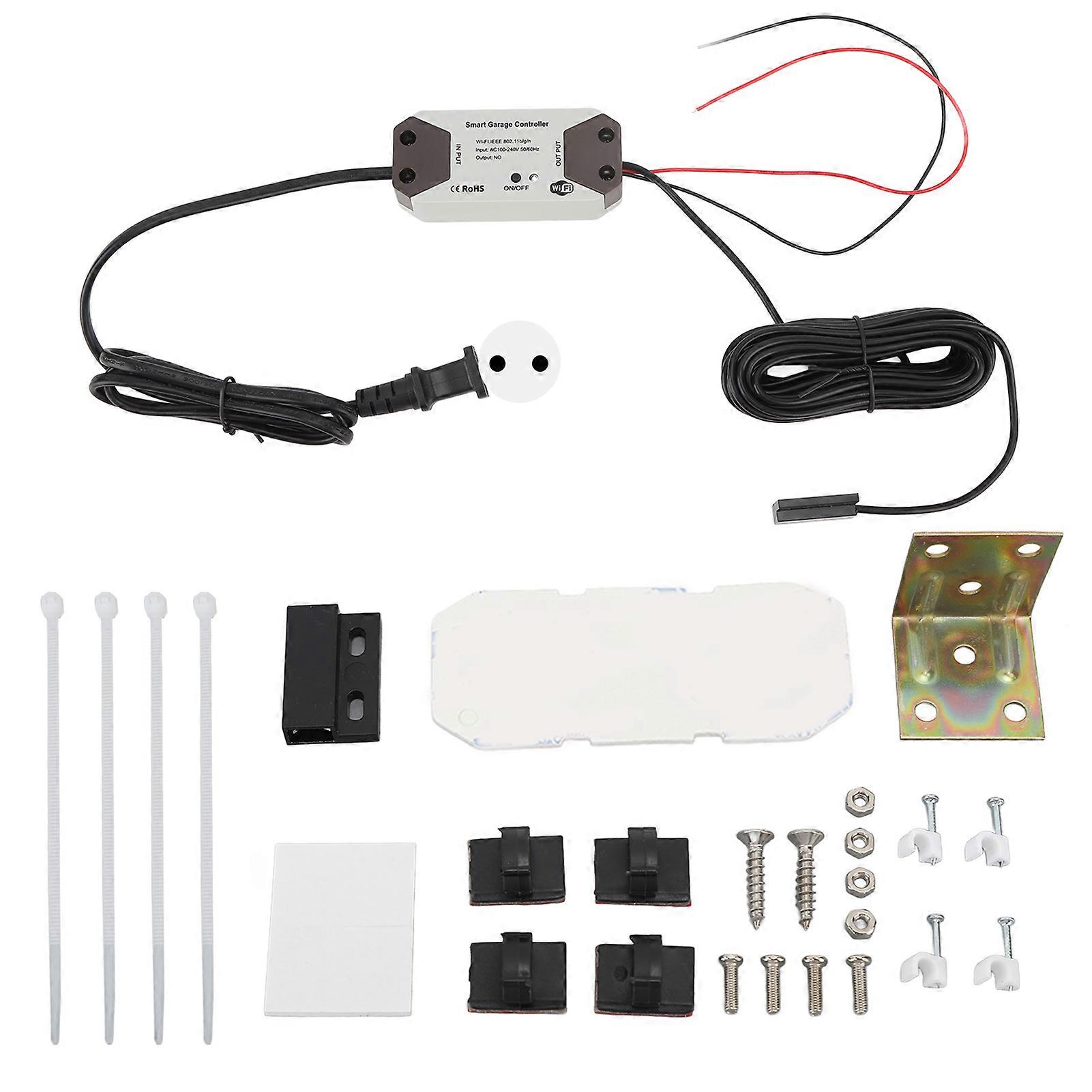 WiFi-Enabled Smart Garage Door Opener with App Control, EU Plug (100-240V), Works with Most Openers