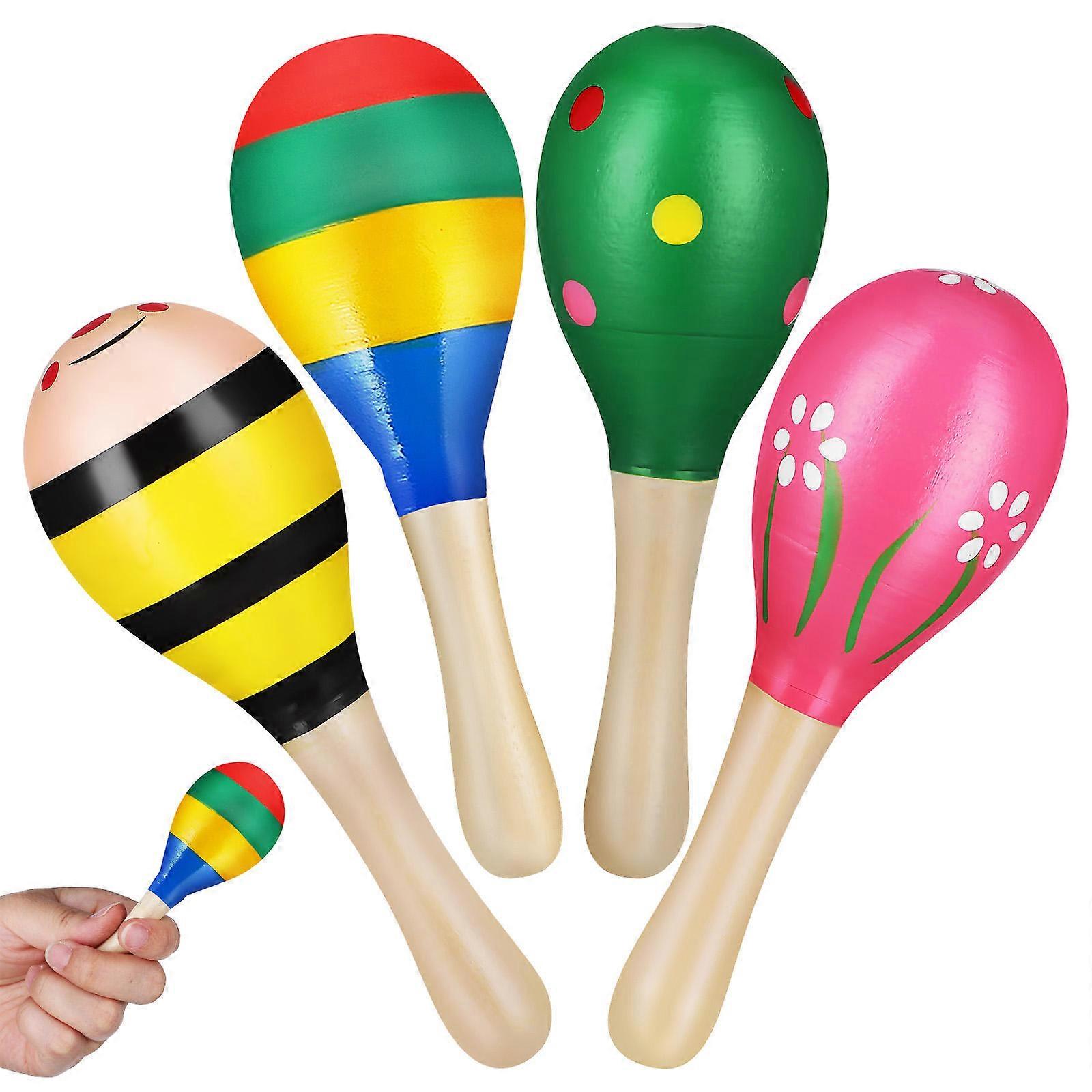 Multi Colored Party Favor Hammer-shaped Maracas For Kids 4 Pcs Lightweight Noisemaker Suitable For Children