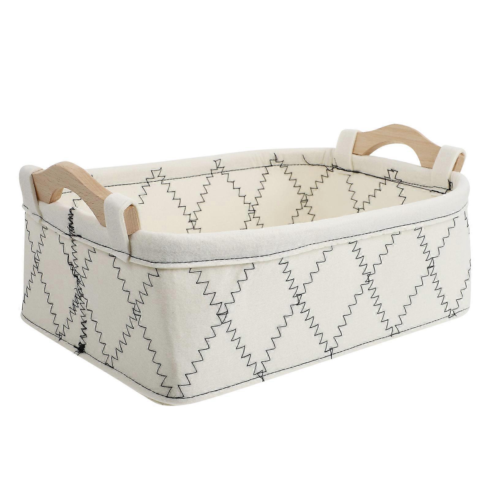 Felt Storage Box Simple Design Rectangular Clothes Organizer For Bedroom 1Pack