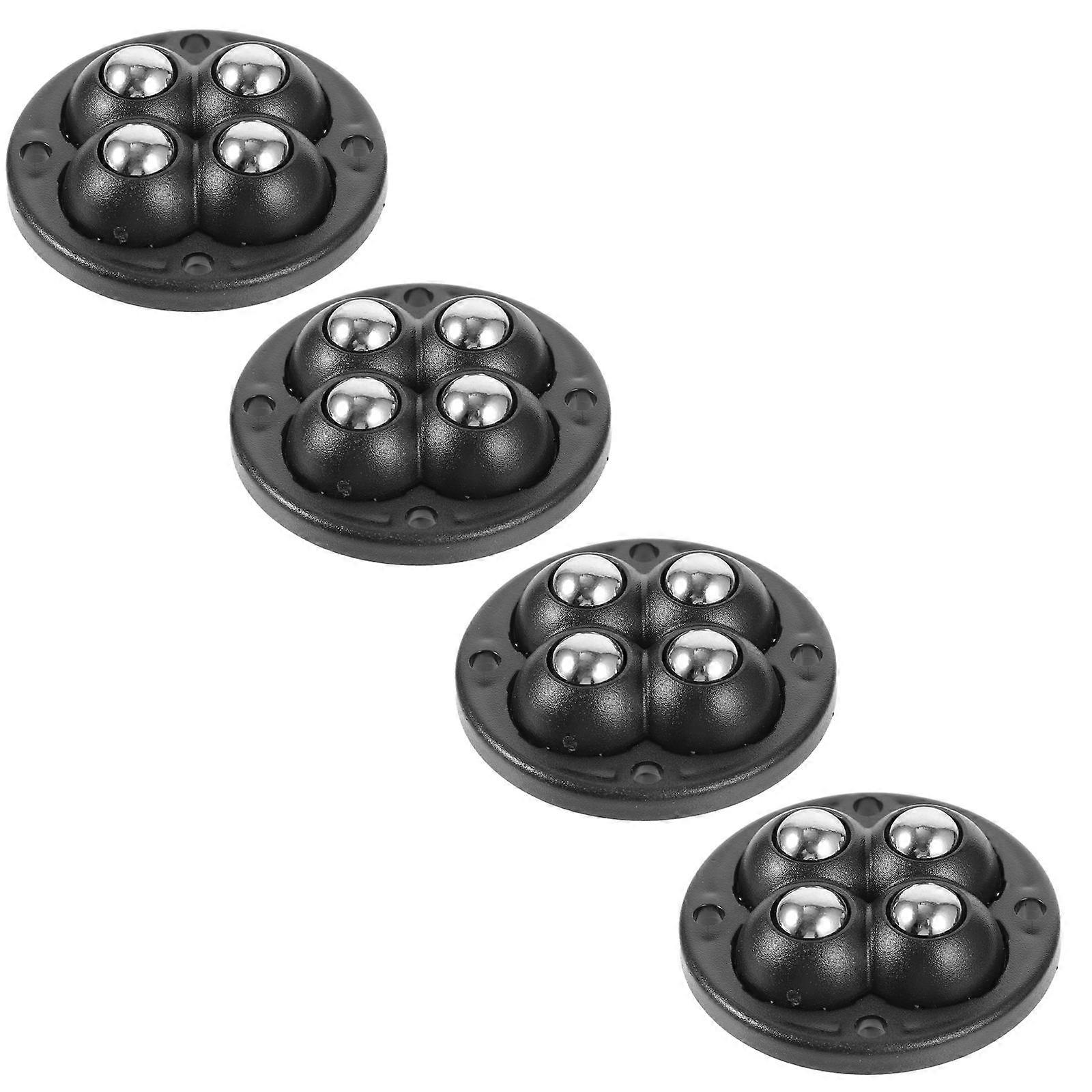 Black Adhesive Caster Wheel with Steel Balls for Home Use 4pcs