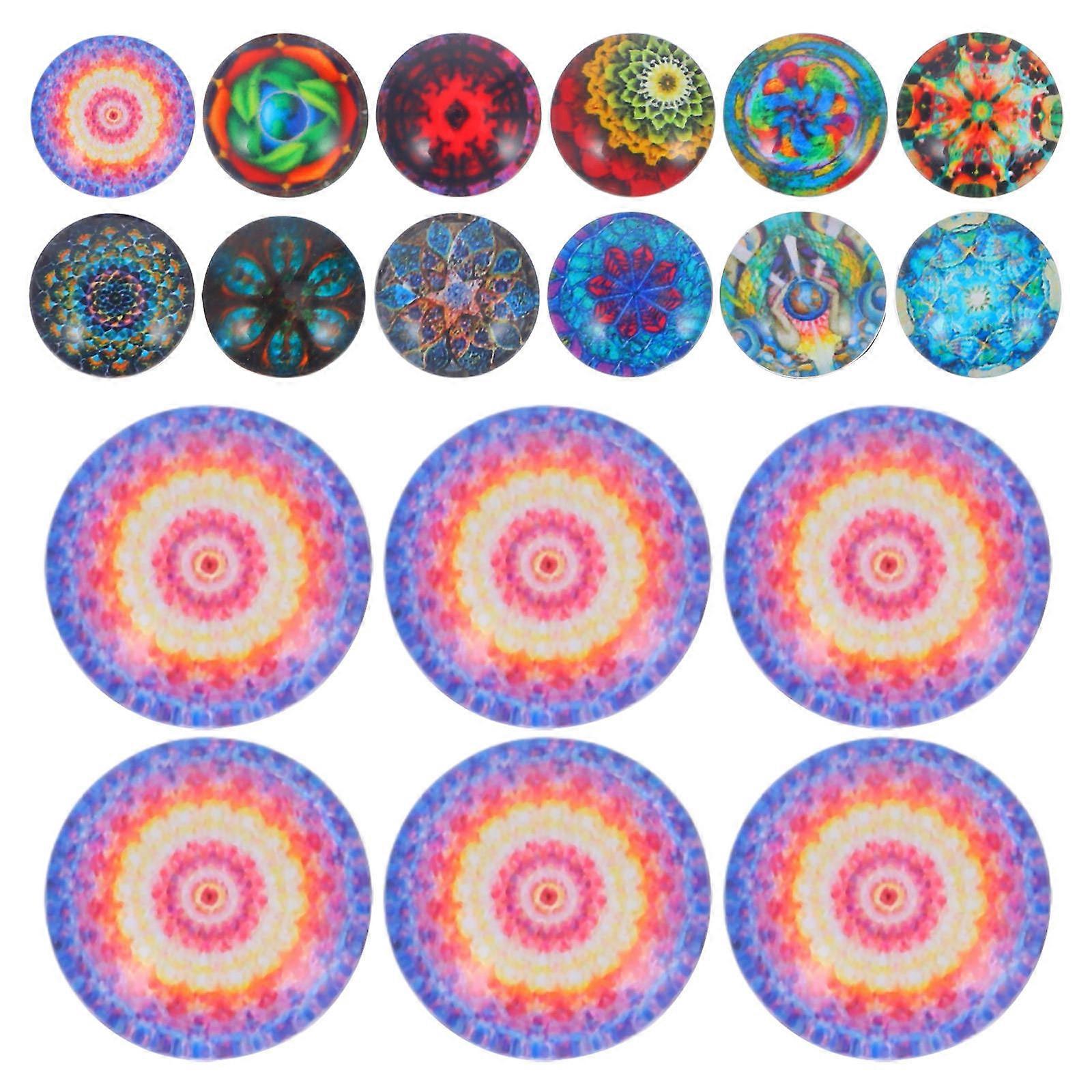 Mosaic Tiles For Crafts Bulk, 100 Pcs Glass Mosaic Tiles Square Vase Glass Tile Cabochons Mosaic Glass Pieces Round Tile Stained Glass Craft For