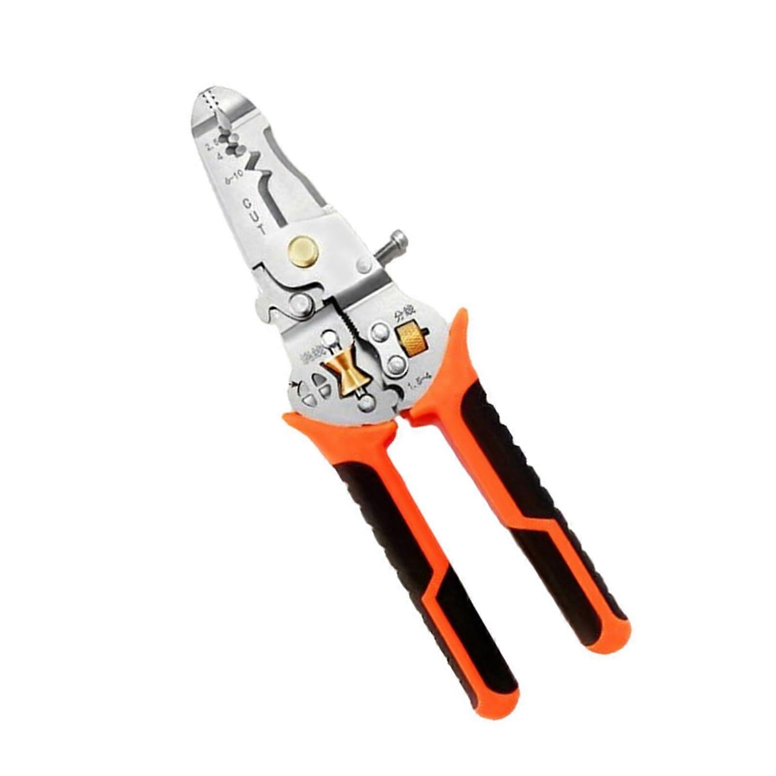 Wire Cutter 10 Function Multipurpose Stripper Tool Ergonomic Handle For Secure Grip And Fatigue Reduction Industrial