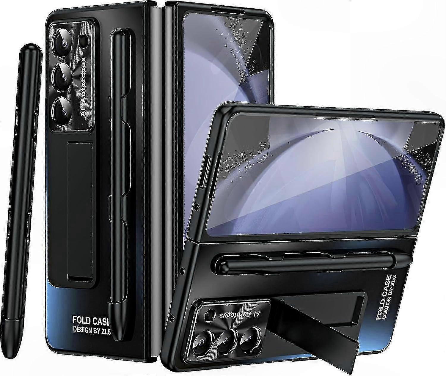 Compatible Case with S Pen for Foldable Phone, Kickstand Feature & Front Screen Protector, Durable PC Material for Enhanced Protection