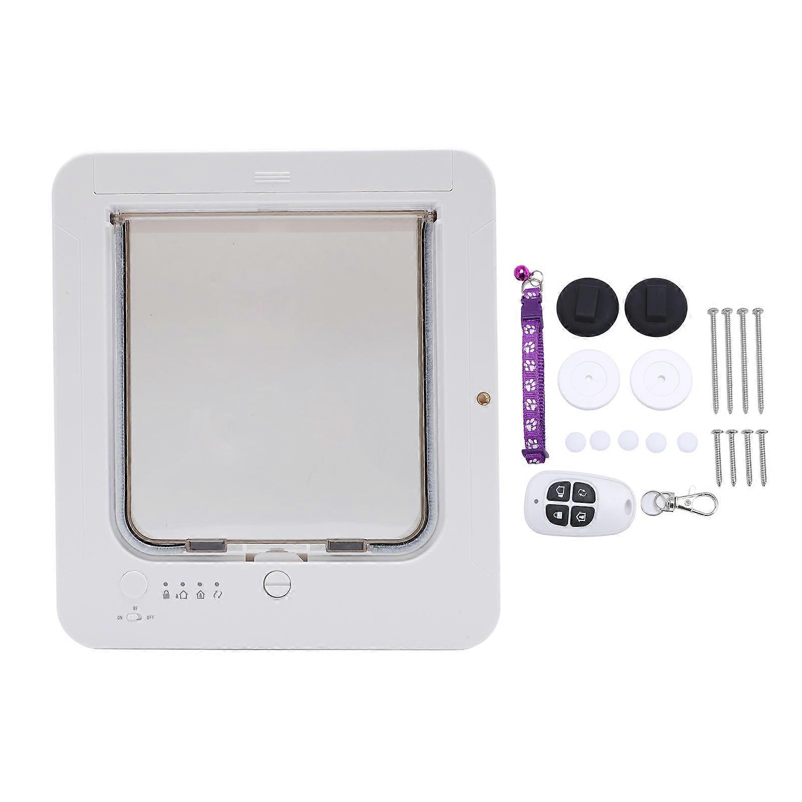 Microchip Cat Automatic Unlocking Weatherproof 210mAh Battery Controllable Entry Exit Pet Door for Home