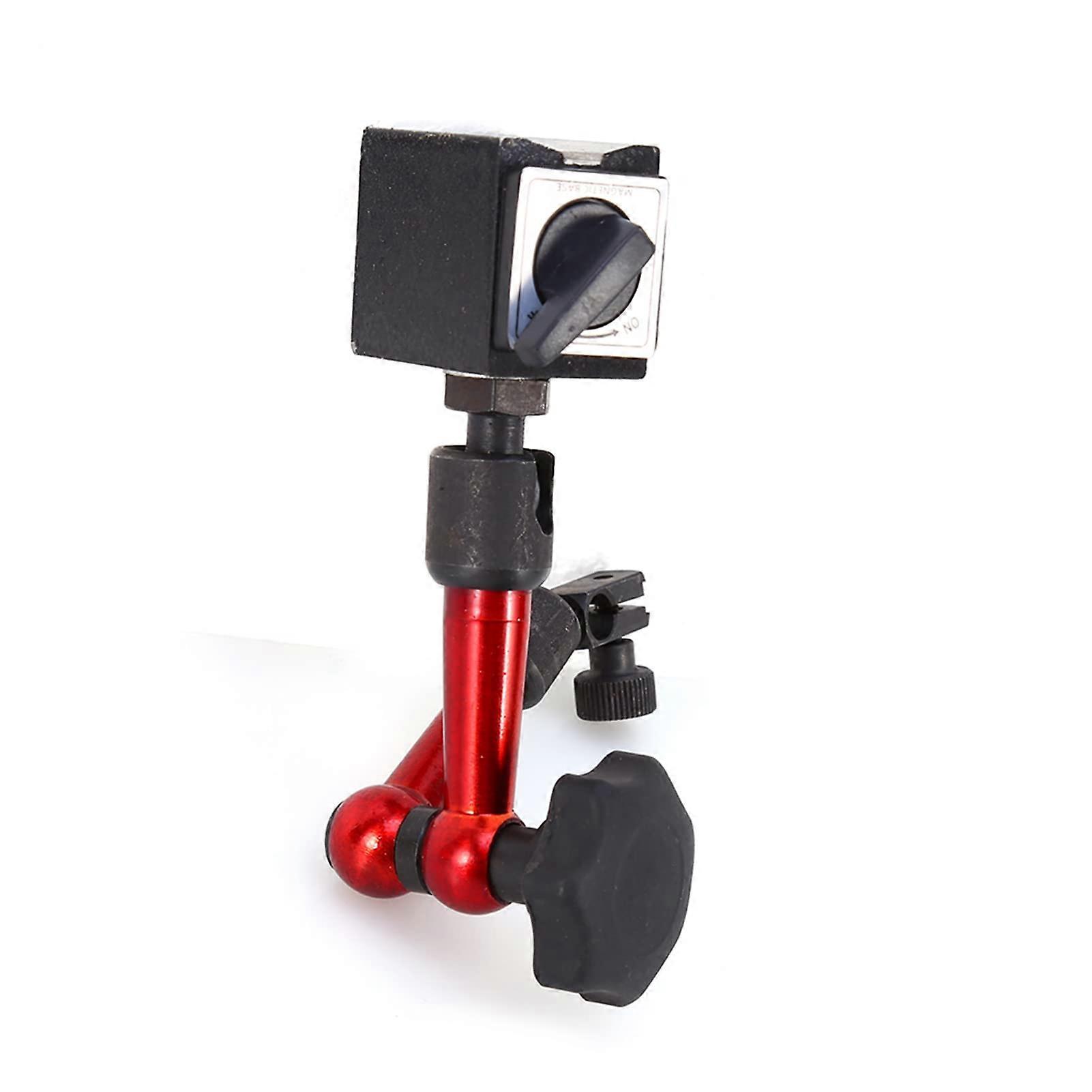 Adjustable Magnetic Base Holder for Dial Indicator, Professional Mini Tool With Stand, For Metalworking, On/Off Switch