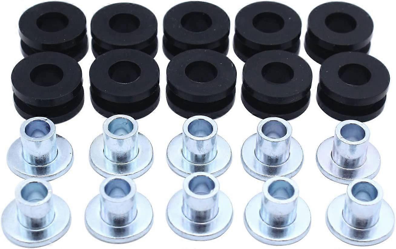 10-Pack Rubber Grommets - 6mm Fairing Bolts (Black/Silver)