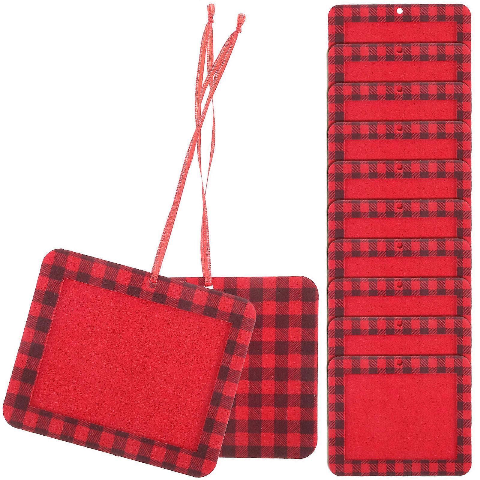 Xmas Tree Pendant Photo Frame Ornament 60 Pcs Ideal For Christmas Parties Home Decoration Red Color Rectangle Design