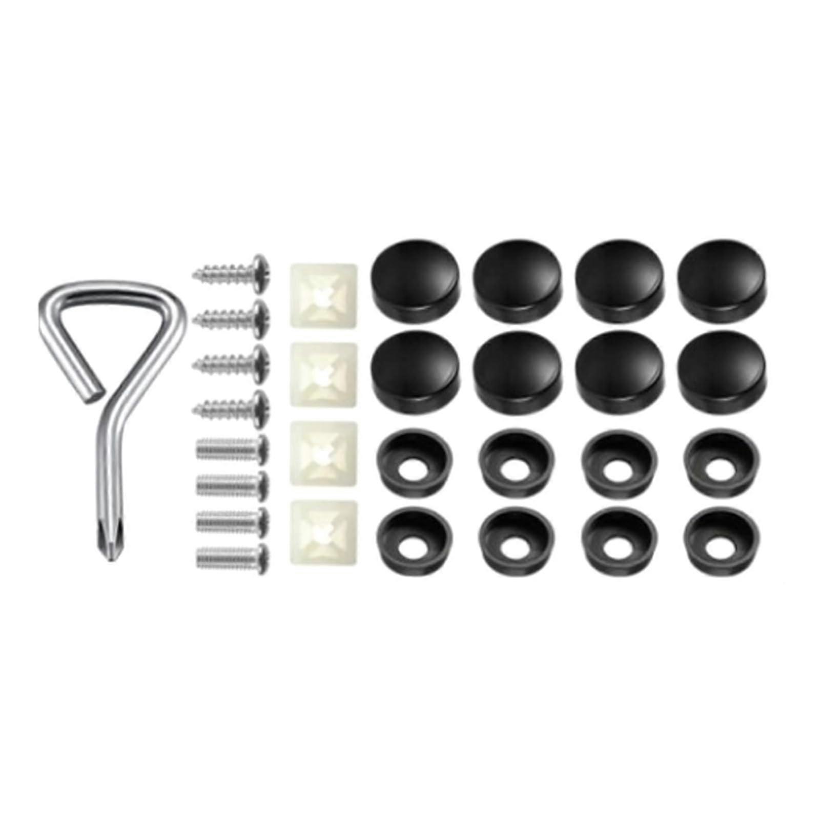 Vehicle license plate frame holder screws with caps, auto plate mounting hardware, license holder screws with caps