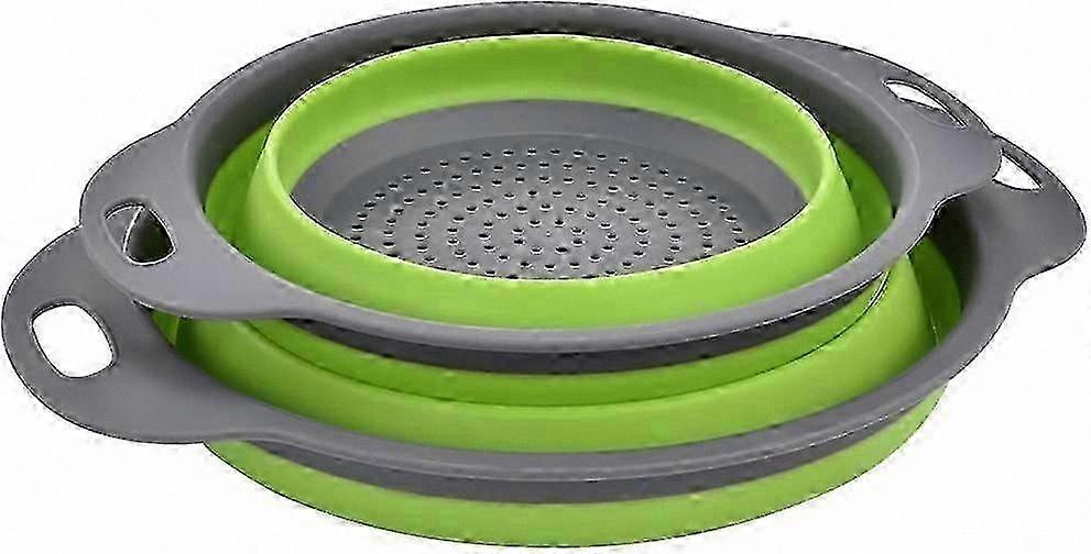 Adjustable Strainer, Set of 2 (Green) for Easy Storage and Use