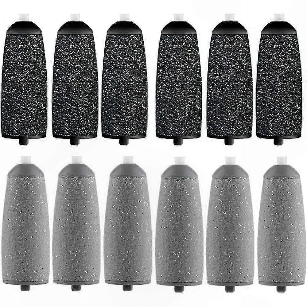 12-Pack Replacement Rollers for Electronic Pedi Tools, Compatible with Multiple Models, 6 Additional Heads Included