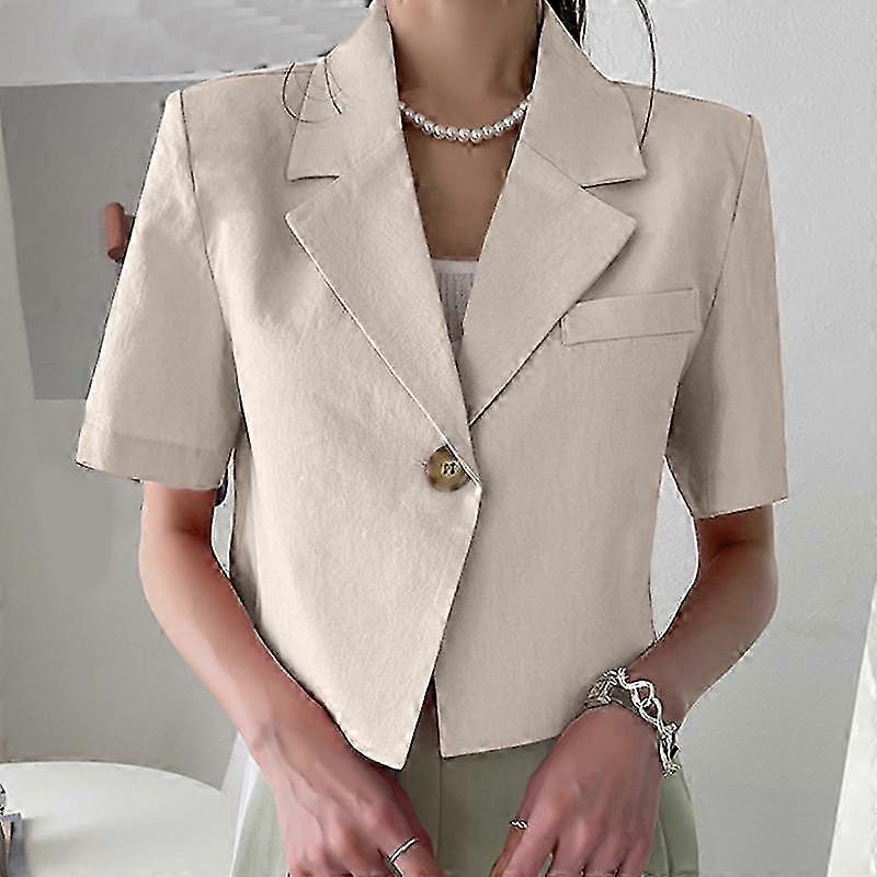 Women's Solid Color Blazer Jacket for Spring and Summer Lightweight Suit Top