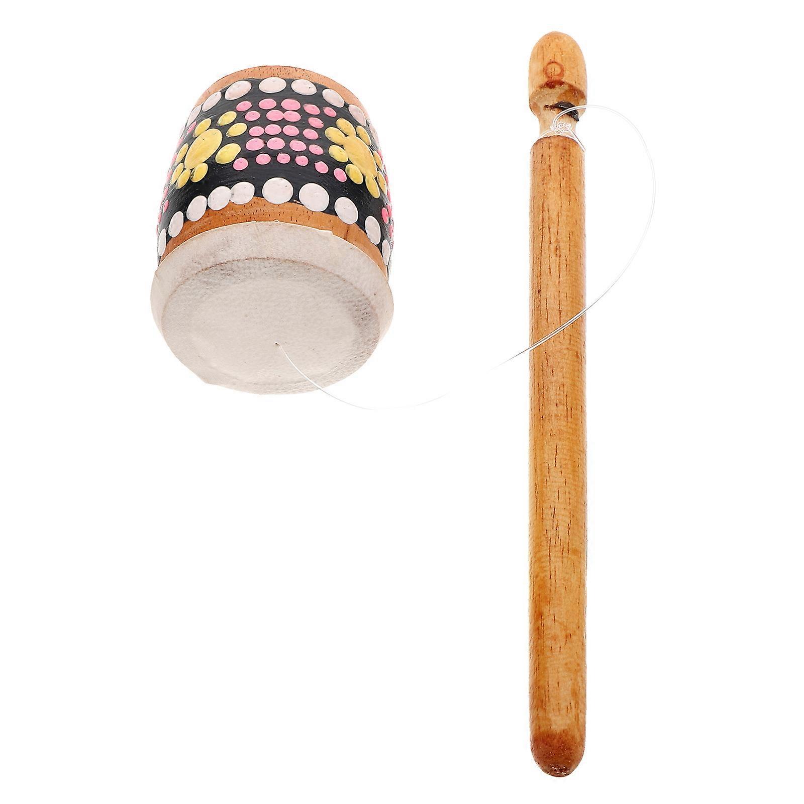 Bass Drum Mallets Frog-Shaped Wooden Guiro Instrument for Relaxation Wood Fun Playtime 1Set