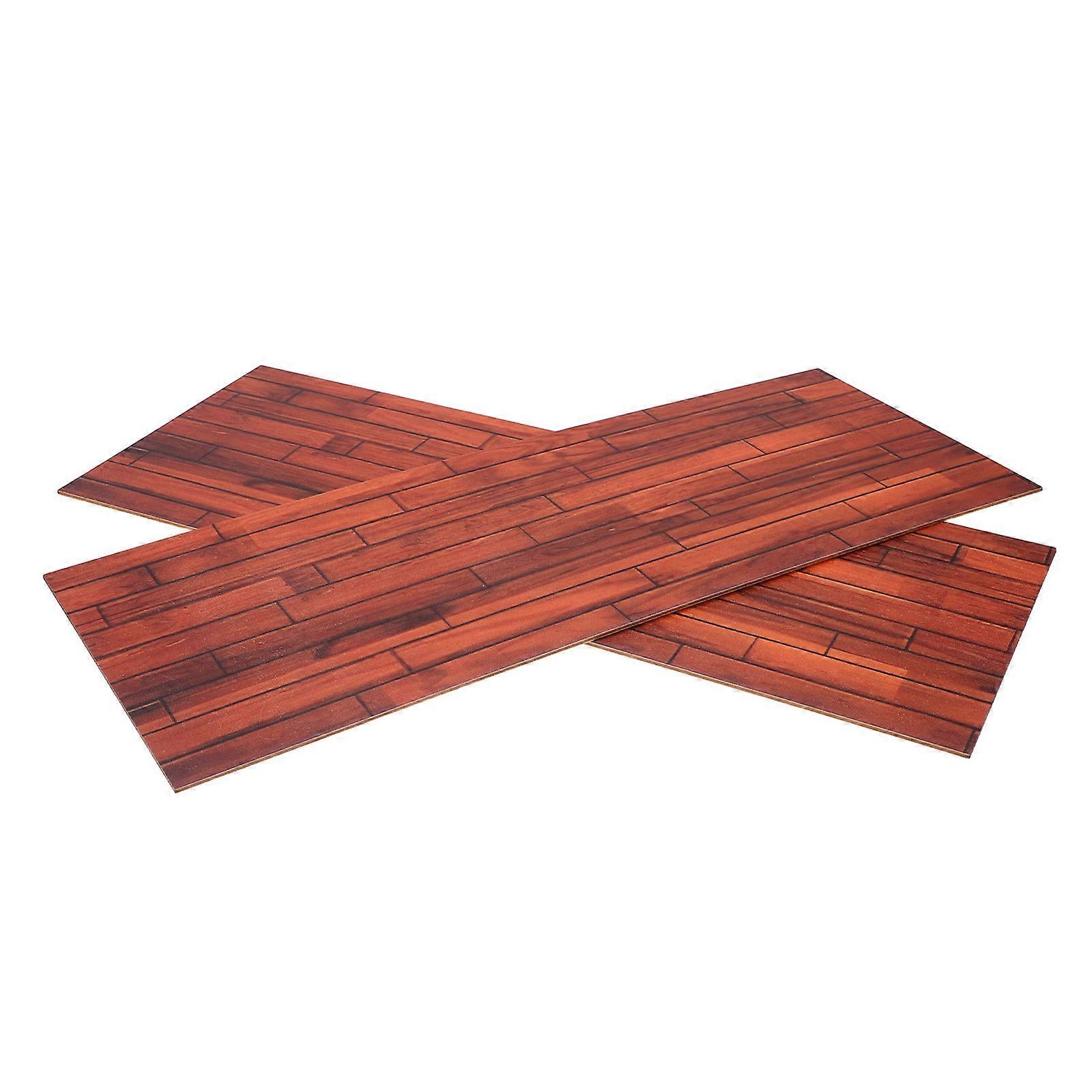 Realistic Wood Dollhouse Flooring Sheets for Home Use Easy DIY MultiColor Durable Miniature Flooring 2pcs