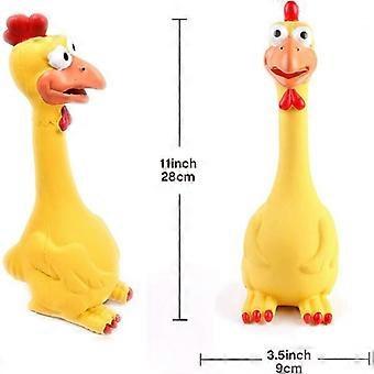 Yellow rubber chicken pet toys, durable and fun, suitable for large dogs