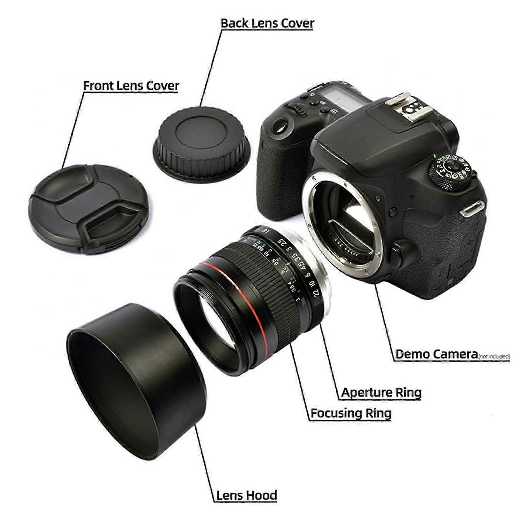 85mm F1.8 Camera Lens for F1.8 Large Aperture Fixed Focus Portrait Macro Pure Manual Focus SLR Camera Lens