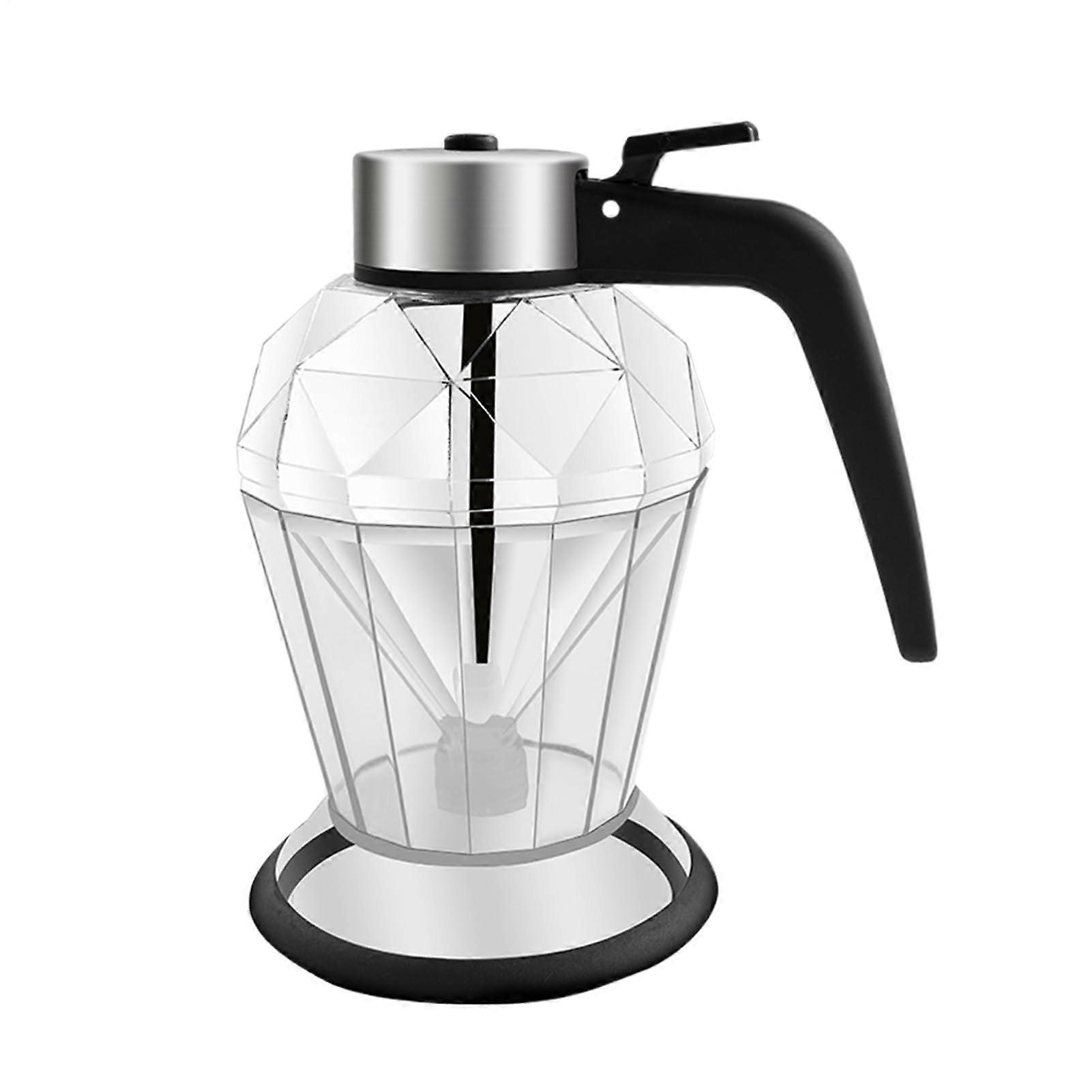 Glass Honey Dispenser With Handle, 200ml Clear Syrup Jar Leakproof Drizzle Bottle, Portable Kitchen Clear