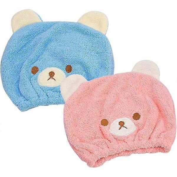 Set of 2 Hats and Bandanas for Children, Girls - Soft Absorbent Set Quick-Drying Hats