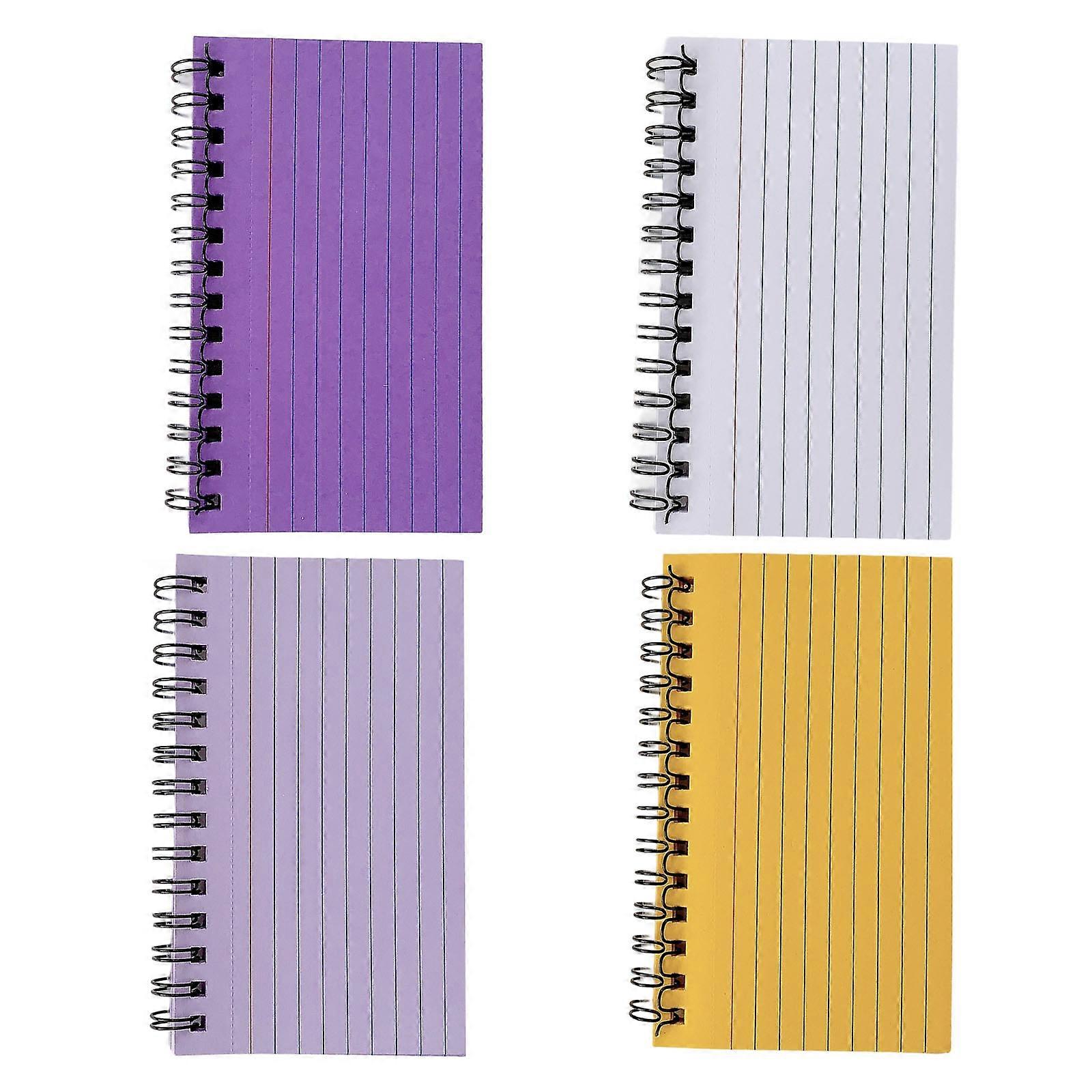 4 Pack Pocket Sized Notepads Note Cards With Perforated Pages 4 Assorted Color Study Office Index Cards  Purple white light p