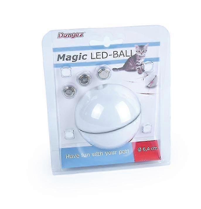 White Electric Laser Pet Cat Toy, Led Luminous Random Ball Usb Char...