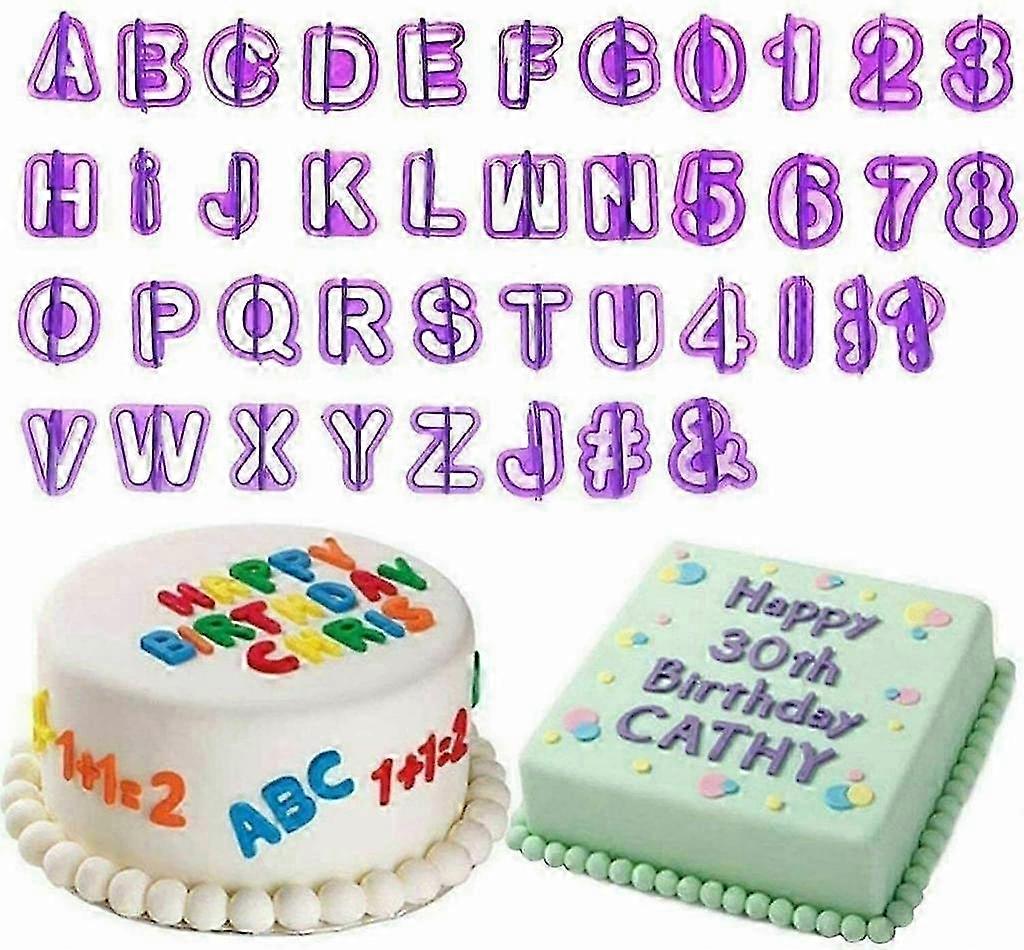 2025 40 X Fondant Cutter Set- Numbers Letters Alphabet Marzipan Cake Decoration