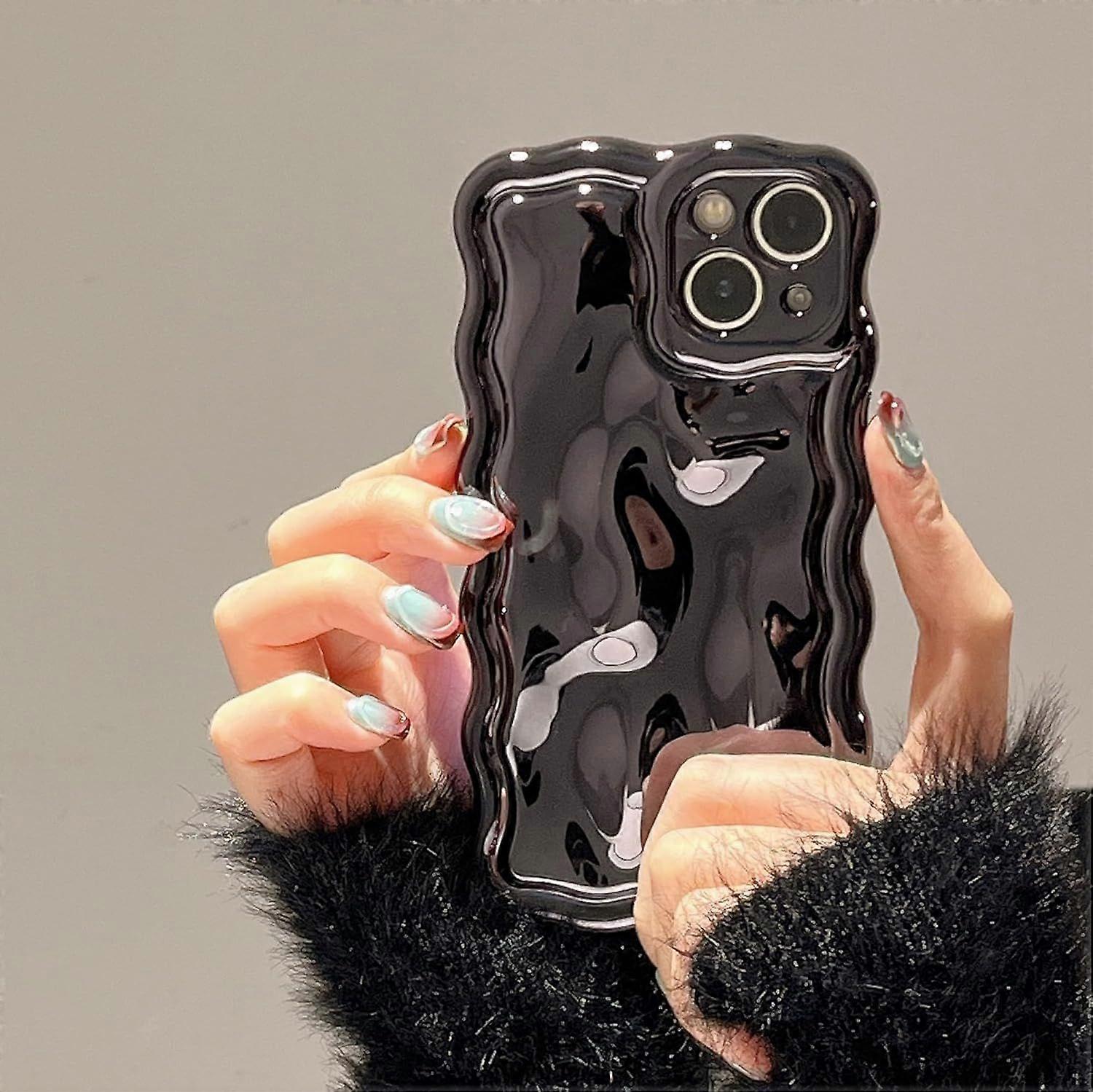Compatible with iPhone Case, 3D Meteorite Bubble Pattern Electroplating Glitter