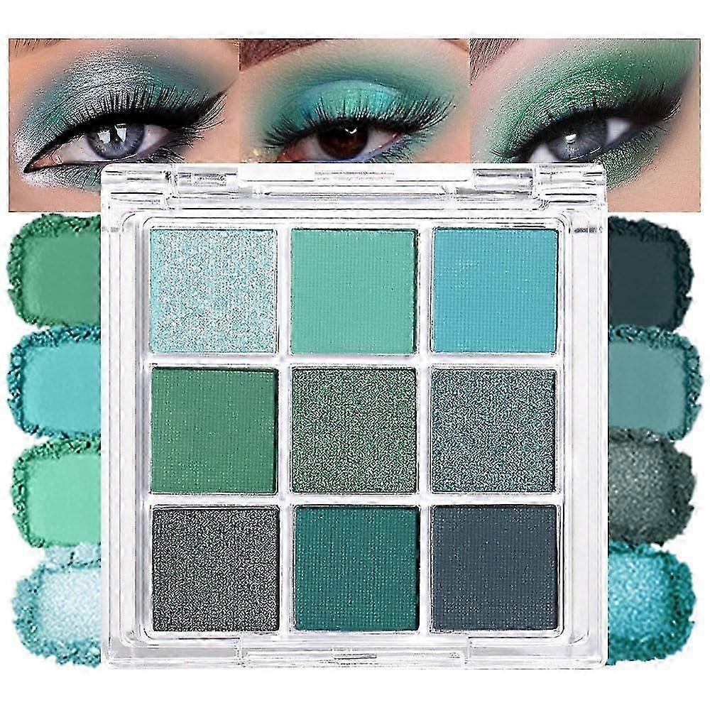 Black Silver Gray Smokey Eyeshadow Palette,Black and White and Sparkly Eye Shadow,Highly Pigmented Smokey(Green)