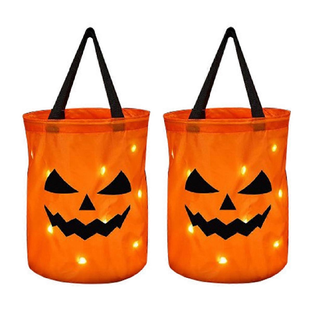 Halloween Candy Bag with Pumpkin Pattern Reusable Pumpkin Candy Bag Halloween Trick or Treat Candy Bag A