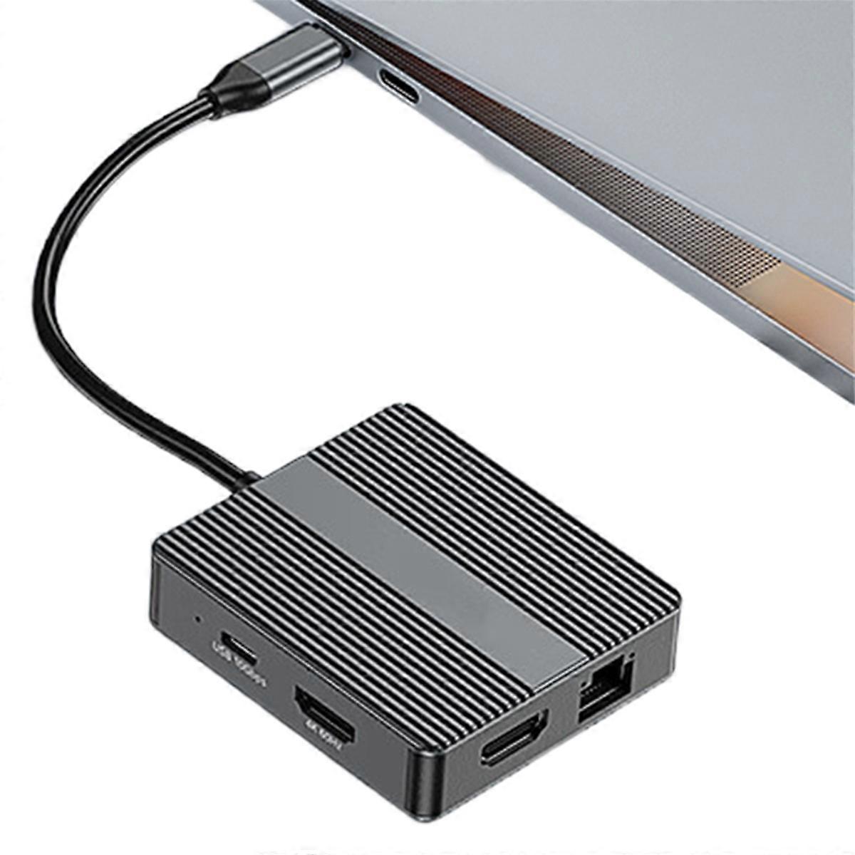 USB C Hub USB3.2 Adapter Type C Hub Laptop Docking Station with 4K 60Hz Dual HDTV RJ45 Ethernet PD Fast Charging B