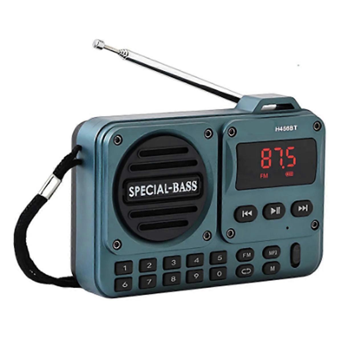 Rechargeable Portable Digital FM Radio with LED Display Bluetooth 5.4 Radio Speaker Ideal for Home and Travel Blue