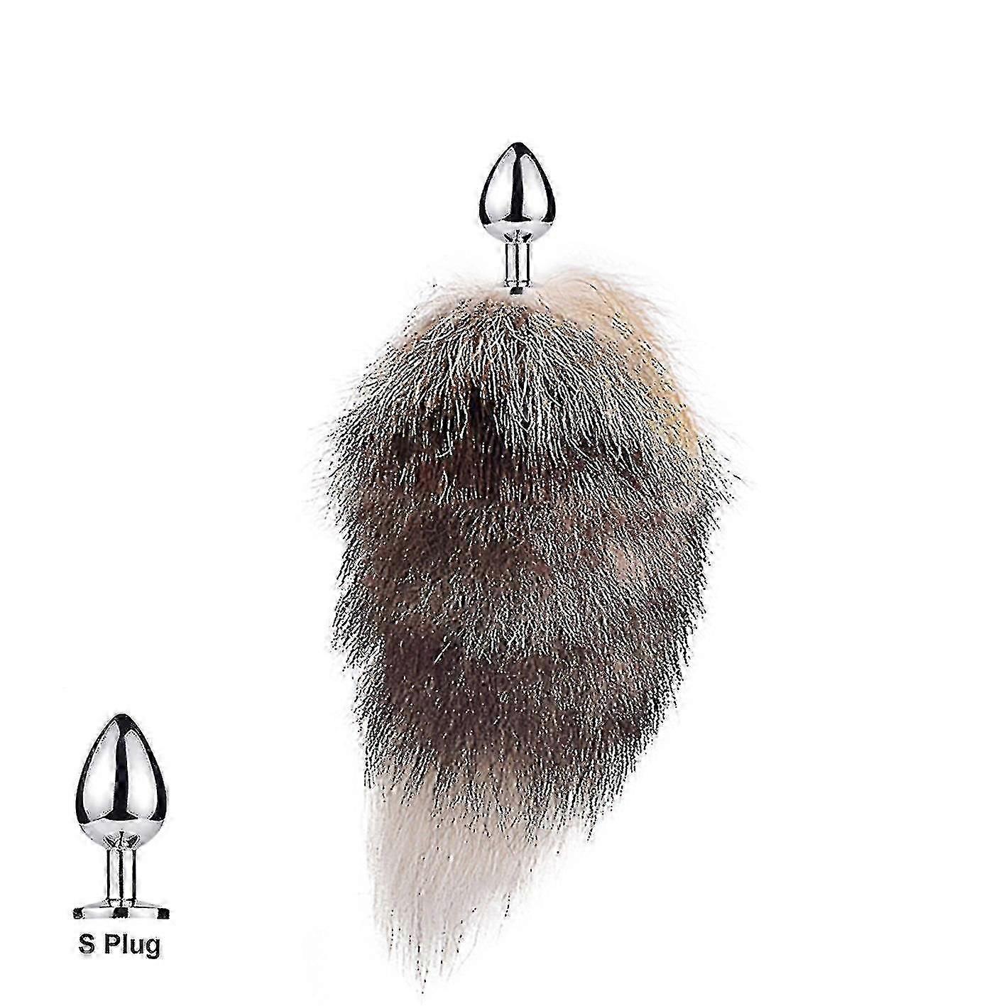 Tapón de cola de zorro pequeño de pelo real en desmontable