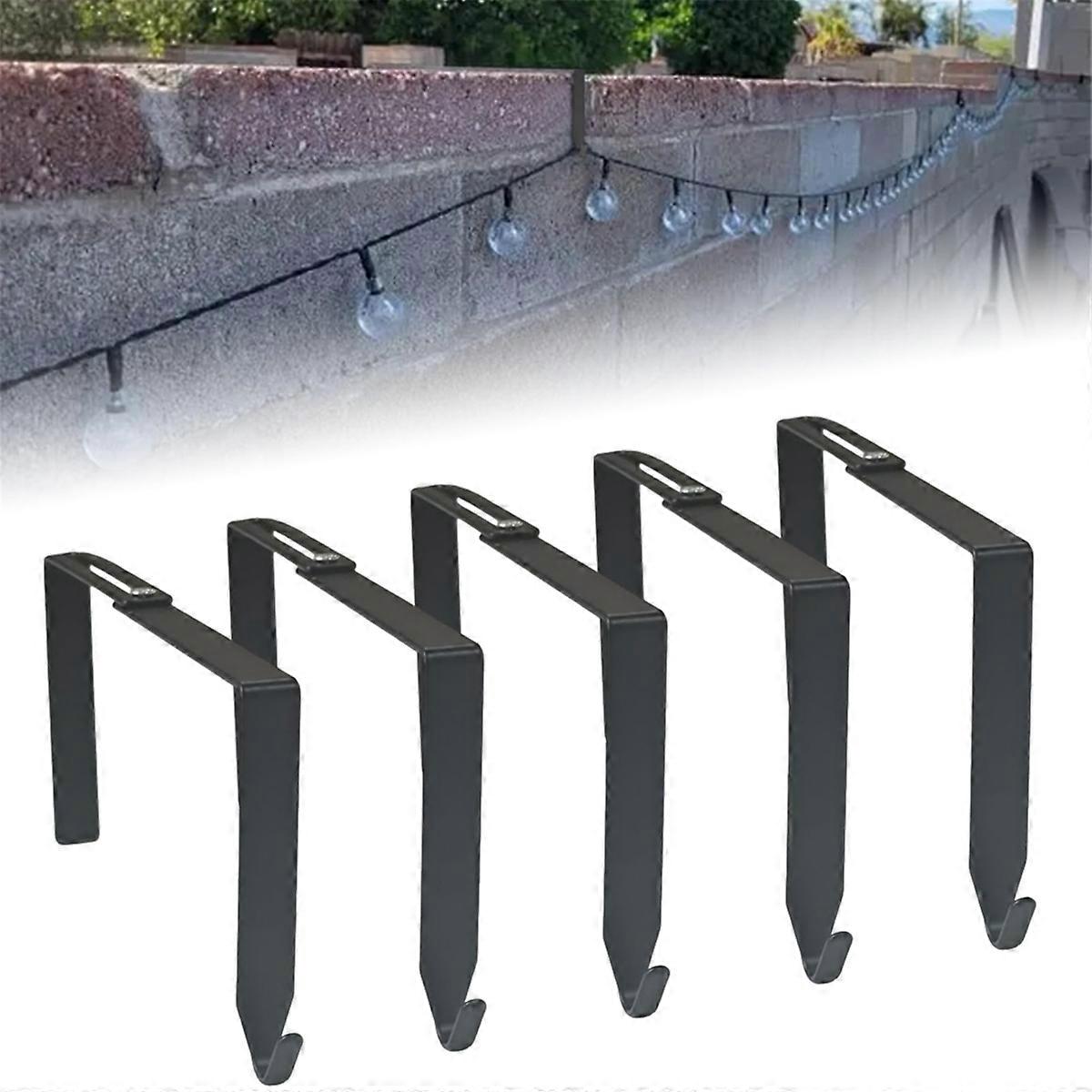 Adjustable Outdoor Light String Hooks for 3.2-6 Inch Concrete Cinder Block Wall and Fences, 5 Pcs St