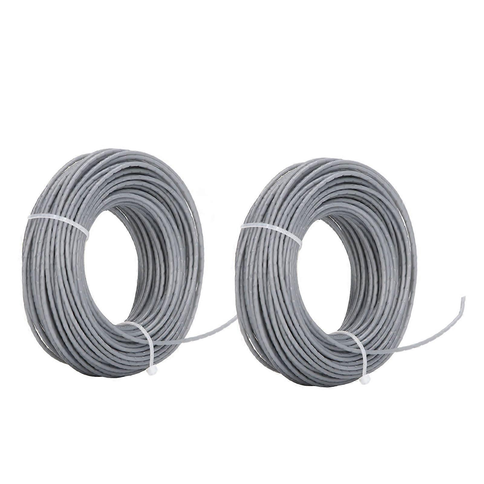 2PCS 24m 2.0mm Lawn Mower Wire Rope Cord Grey Nylon Wire Trimmer Spool Line for BOSCH ART 24 27 30 36