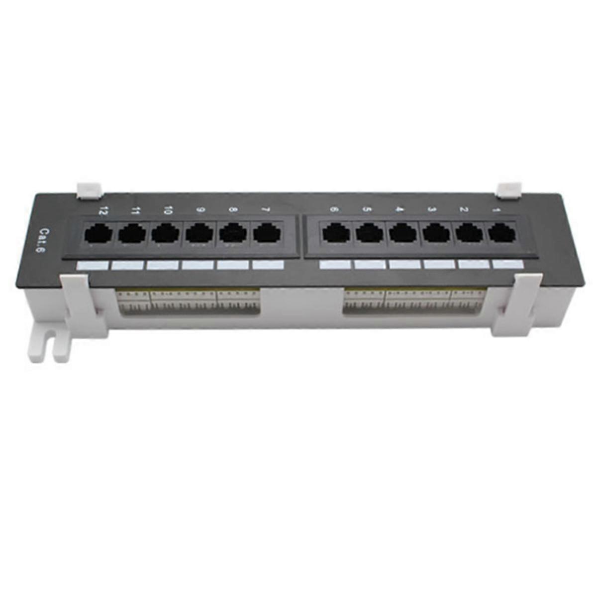 Network Tool Kit 12 Port CAT6 Patch Panel RJ45 Networking Wall Mount Rack with Wall Mount Bracket