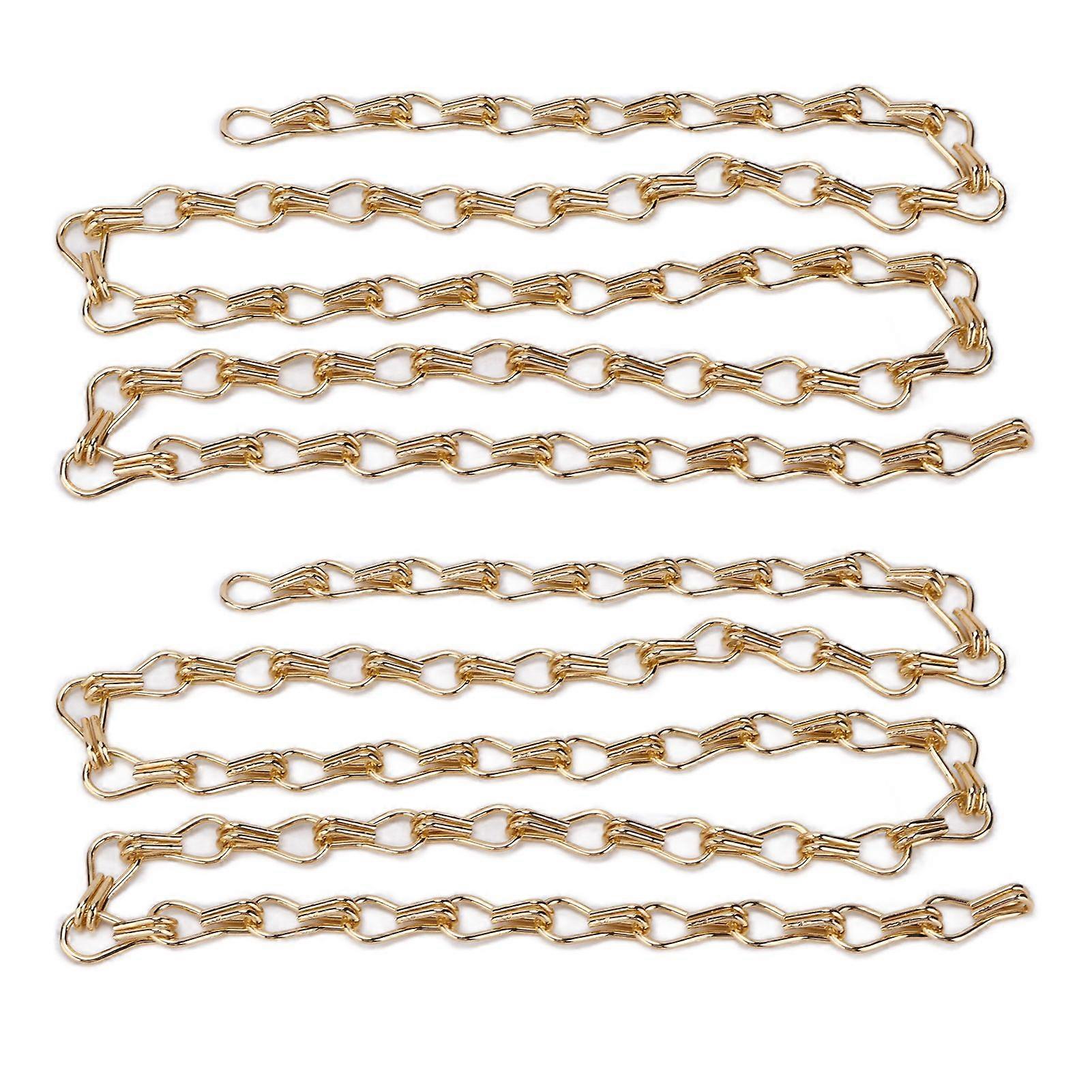 2Pcs Hanging Chain One Meter Rustproof Anticorrosion Convenient Assembly Light Fixture Chain for DIY Bird FeedersGold
