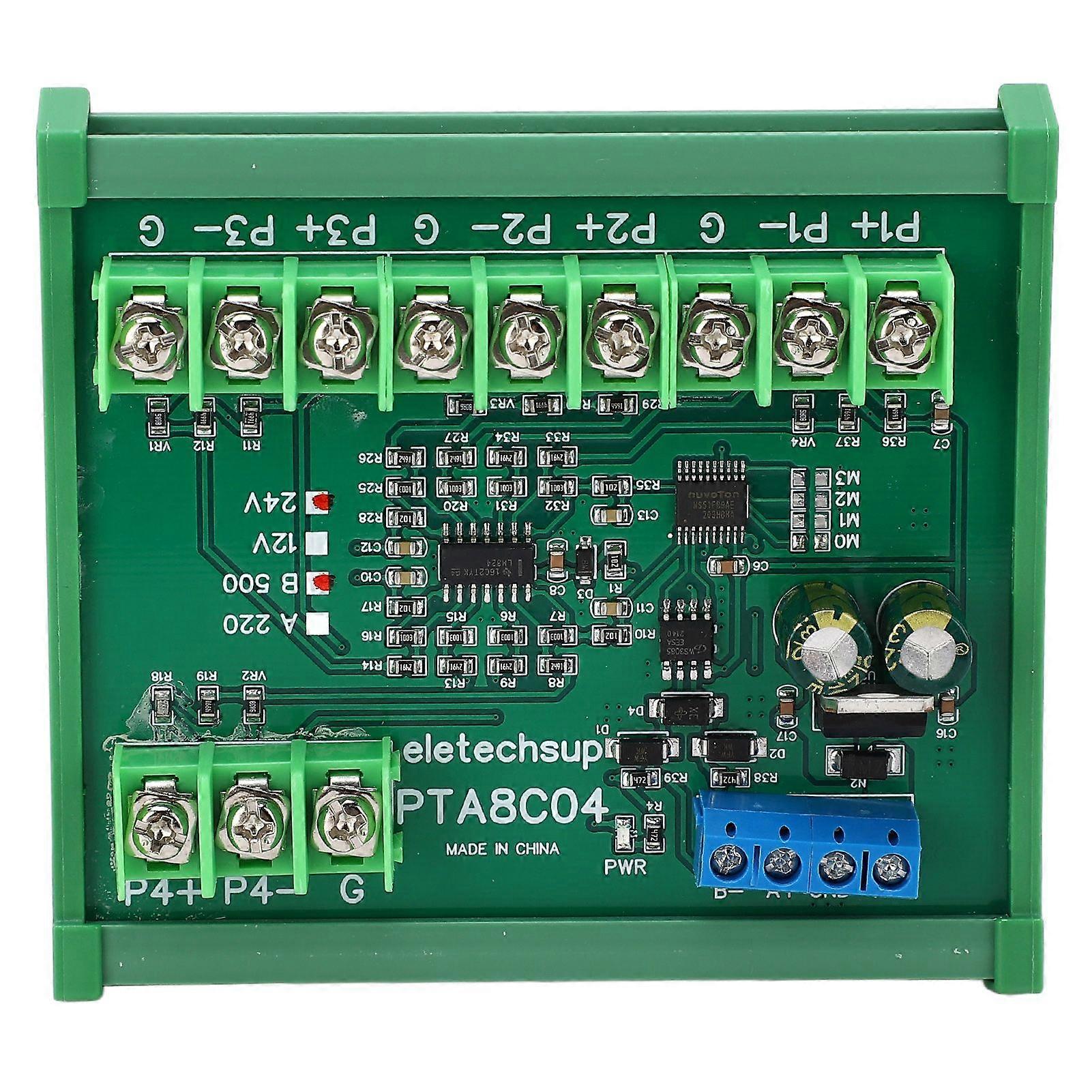 Temperature Sensor Module Resistance Collection PT100 RTD RS485 with Guide Rail Housing B500( -40 to +500) DC24V