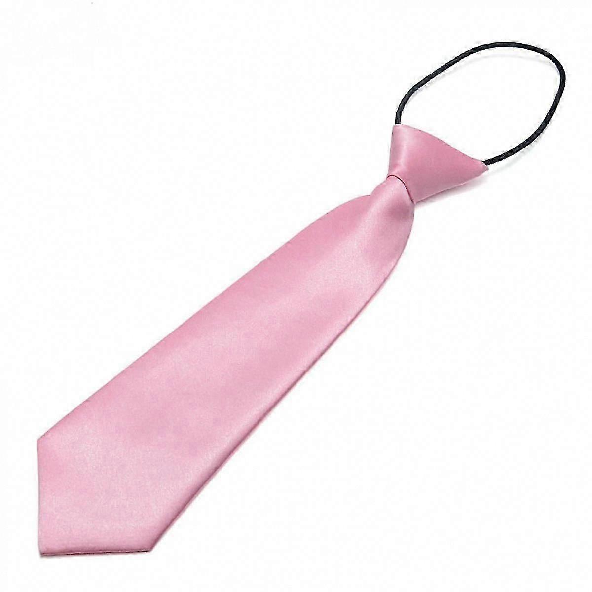Kids Adjustable Zipper Tie, Solid Color Pink Performance Tie for Children, Lazy Tie