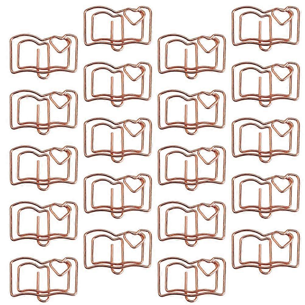 Book Shape Paper Clips Bookmark Clips for Office Use 80Pcs