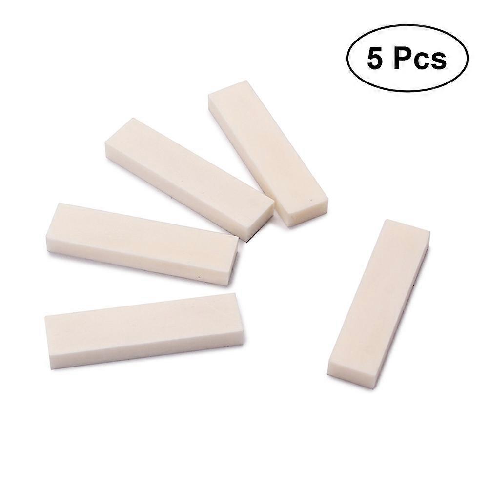 Guitar Bone Nut Saddle Bone Acoustic Guitar Musical Performance Flat Rectangular Beige Buffalo Material 5Pcs