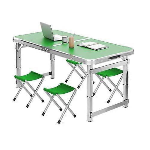 Adjustable Height Large Portable Aluminum Camping Table Set With Foldable Stools For Outdoor BBQs Picnics And Tailgating