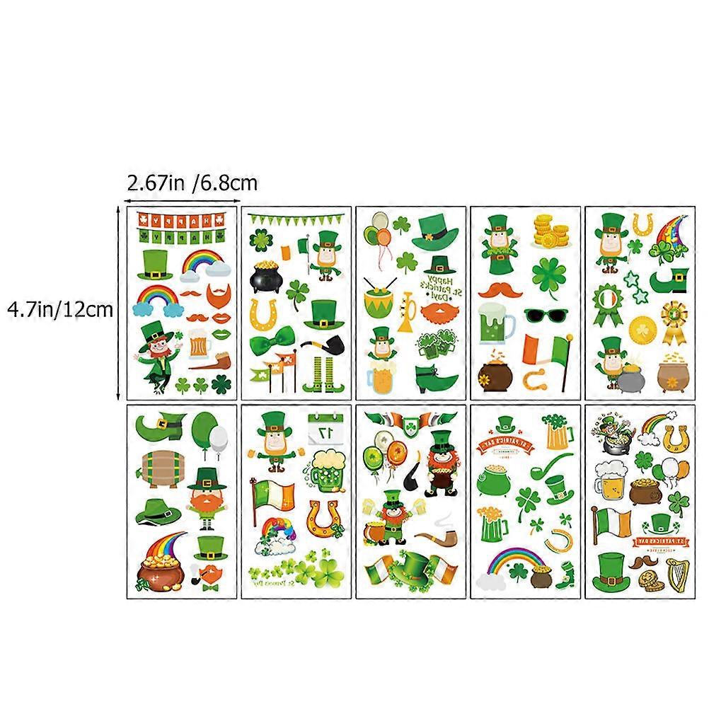 St. Patrick's Day Wall Sticker Clover Decal for Indoor Party 20 Sheets
