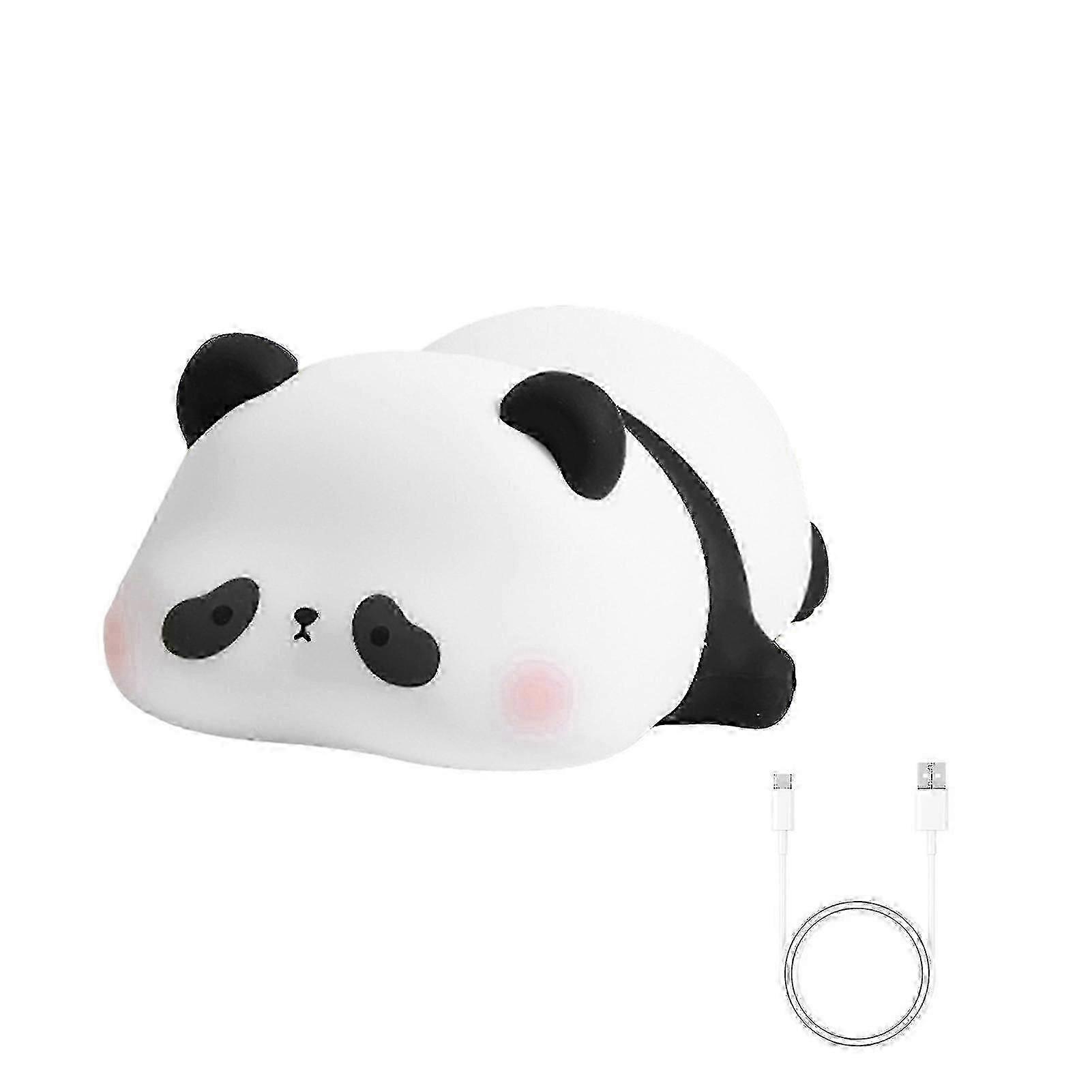 Cute Panda Night Light Novelty Animal Bedside Lamp with Timer Touch Control Dimmable Silicone Decorative Lamp