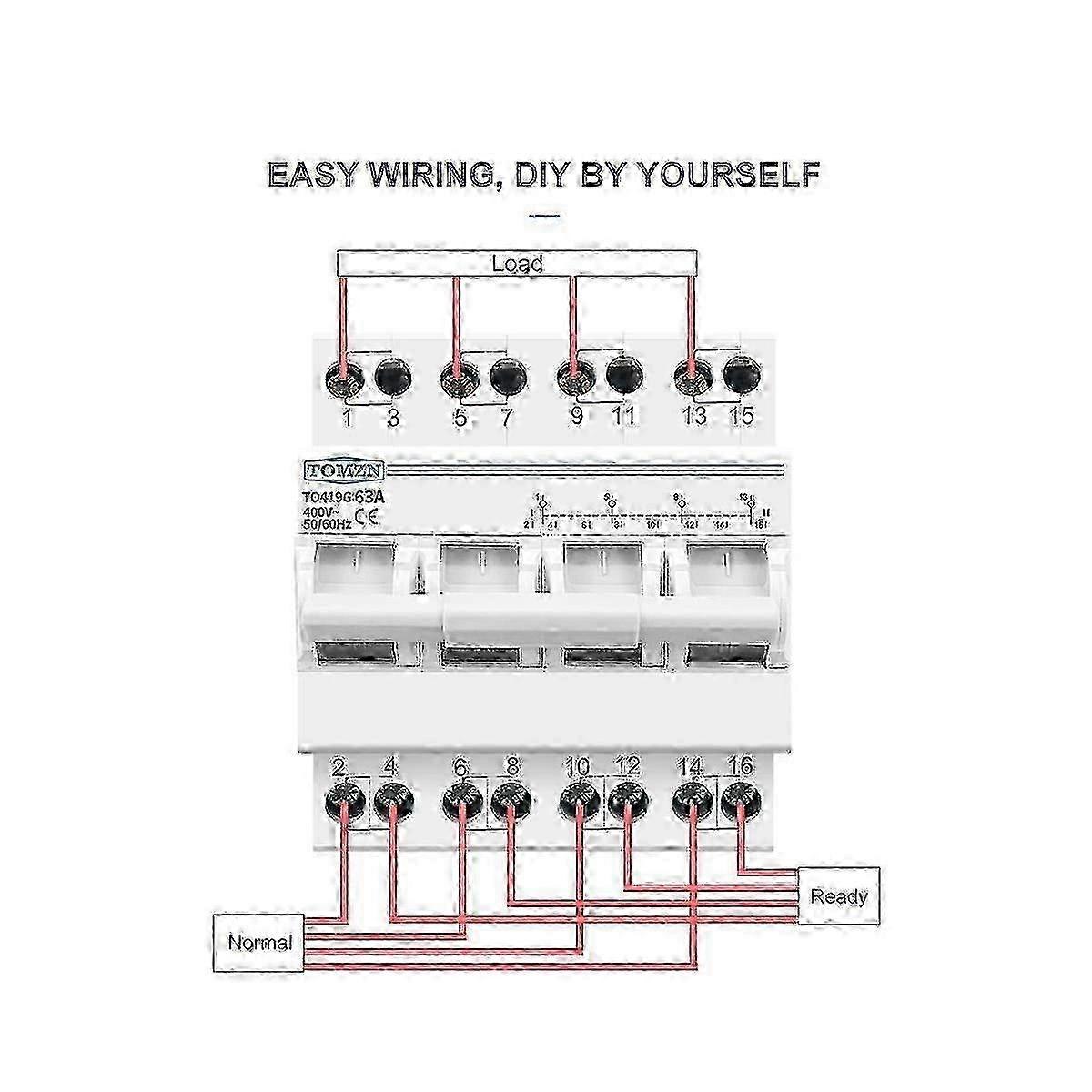 TO419G 4P 63A Manual Transfer Isolating Switch Interlock Circuit Breaker