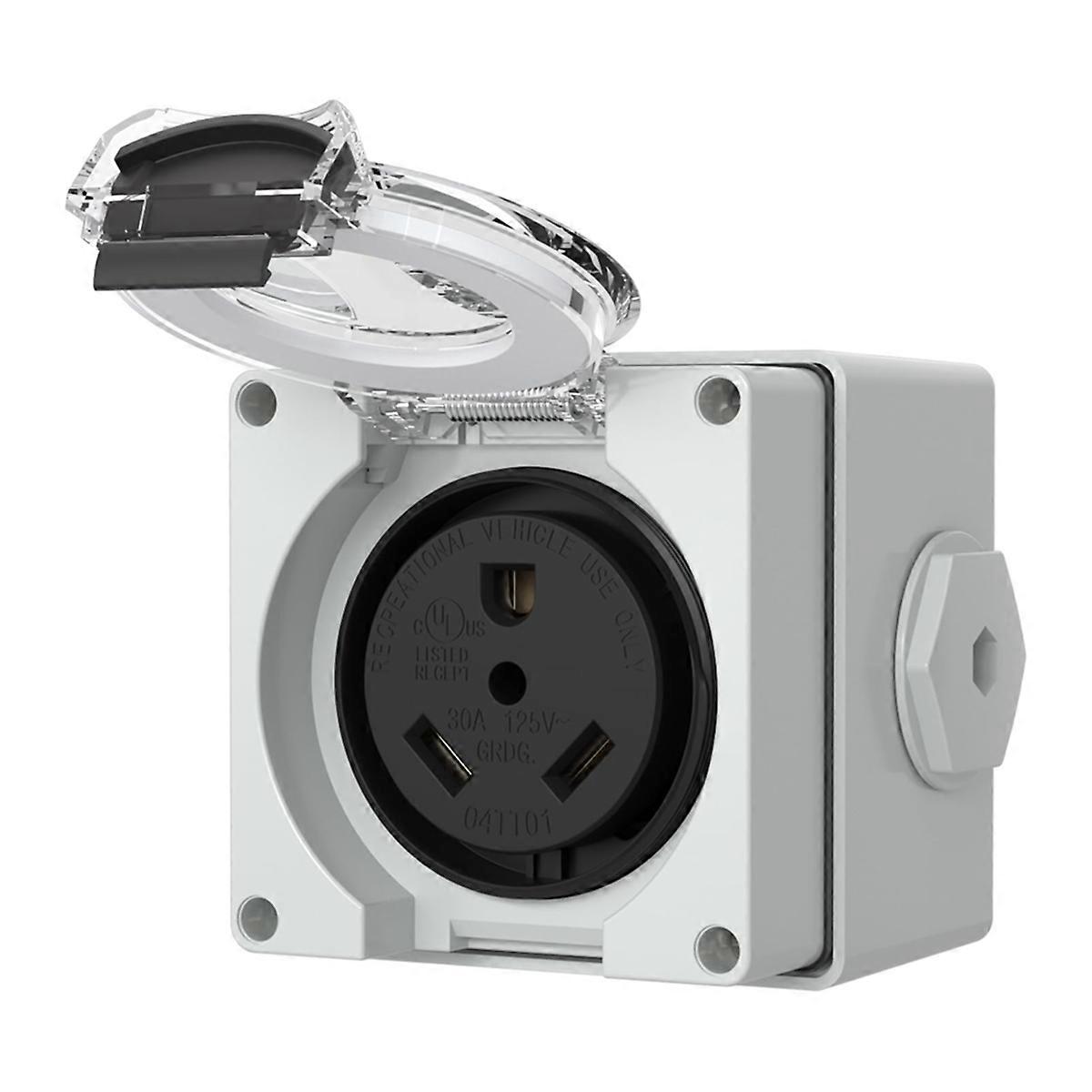 30Amp Power Outlet Box 125Volt NEMA TT-30R for Electric Vehicles