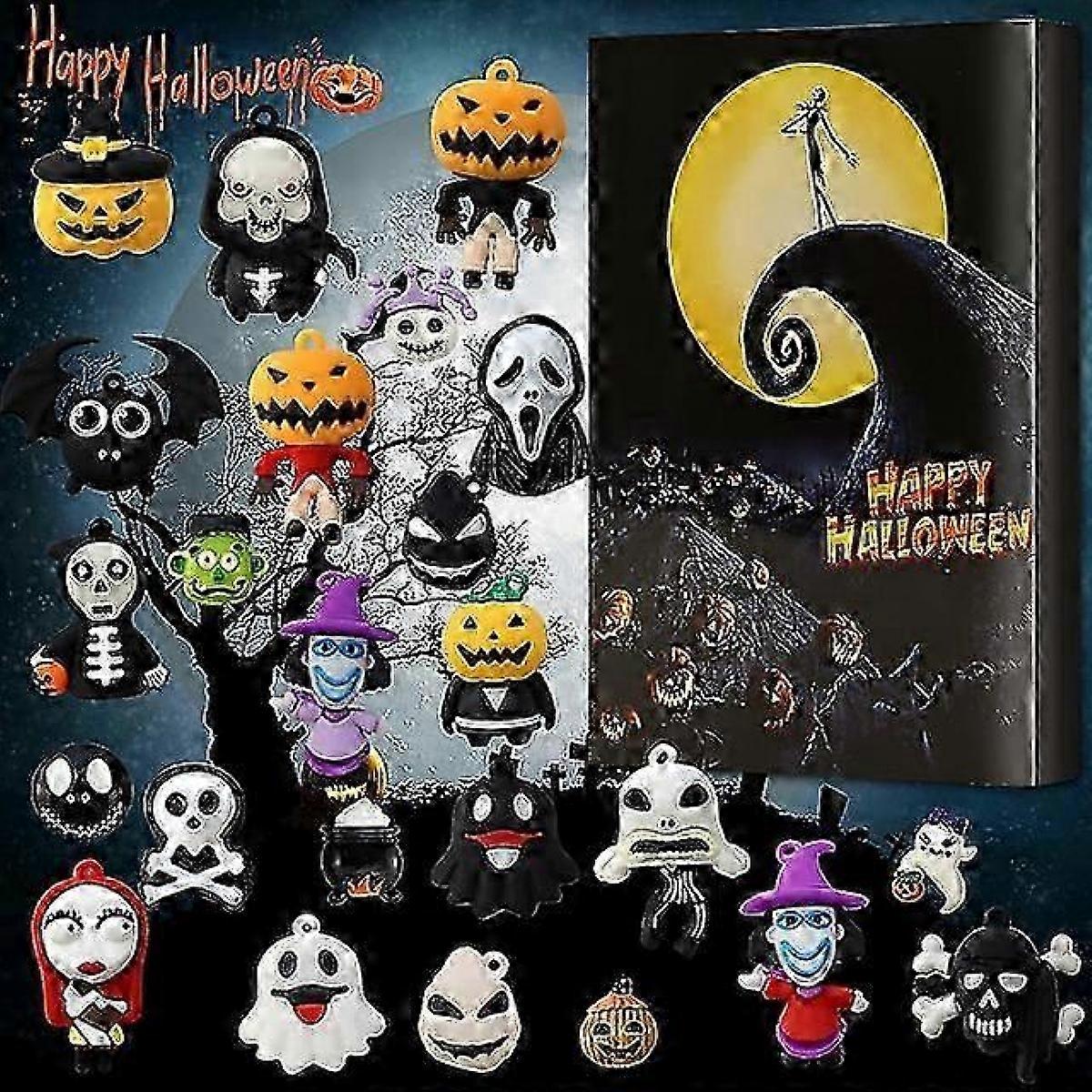 تقويم عيد الهالوين مجيء 2025 يحتوي على 24 هدية ، شخصيات الرعب هالوين تقويم العد التنازلي مع ألعاب مفاجئة ، كابوس هالوين كول