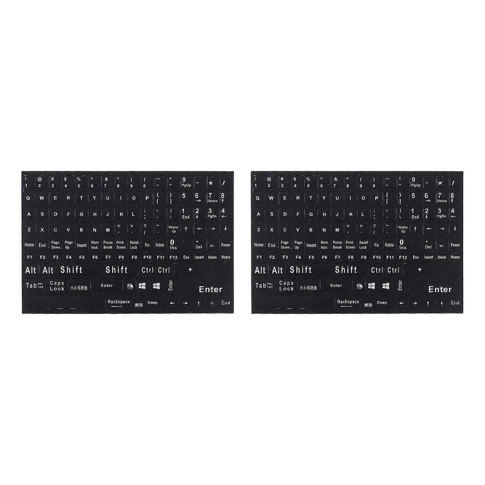 2 Sheets Computer Laptop Keyboard Stickers Notebook English Keyboard Stickers